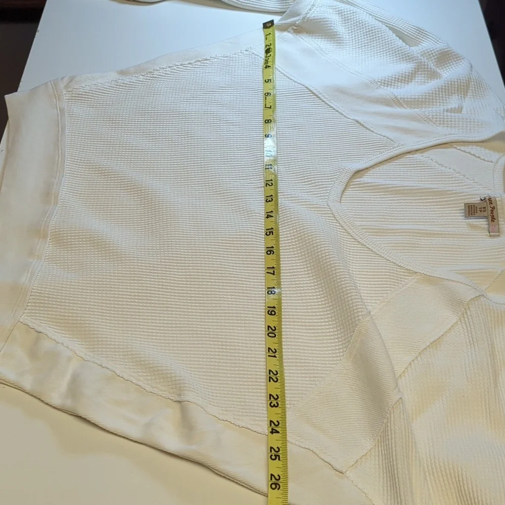 NWOT Free People Santa Clara White Long Sleeve Thermal Shirt - Picture 6 of 6